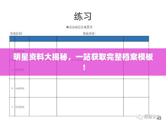 明星資料大揭秘，一站獲取完整檔案模板！
