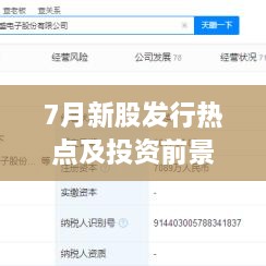 7月新股發(fā)行熱點(diǎn)及投資前景深度解析，上市股票一覽