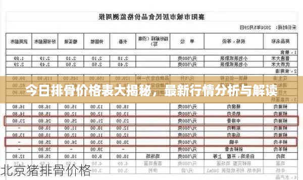 今日排骨價格表大揭秘，最新行情分析與解讀