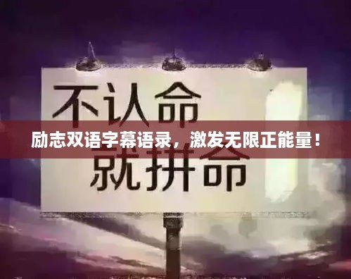 勵志雙語字幕語錄，激發(fā)無限正能量！