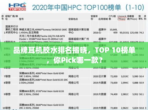 品牌耳機膠水排名揭曉，TOP 10榜單，你Pick哪一款？
