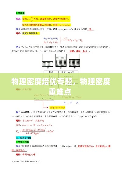 物理密度培優(yōu)專題，物理密度重難點 